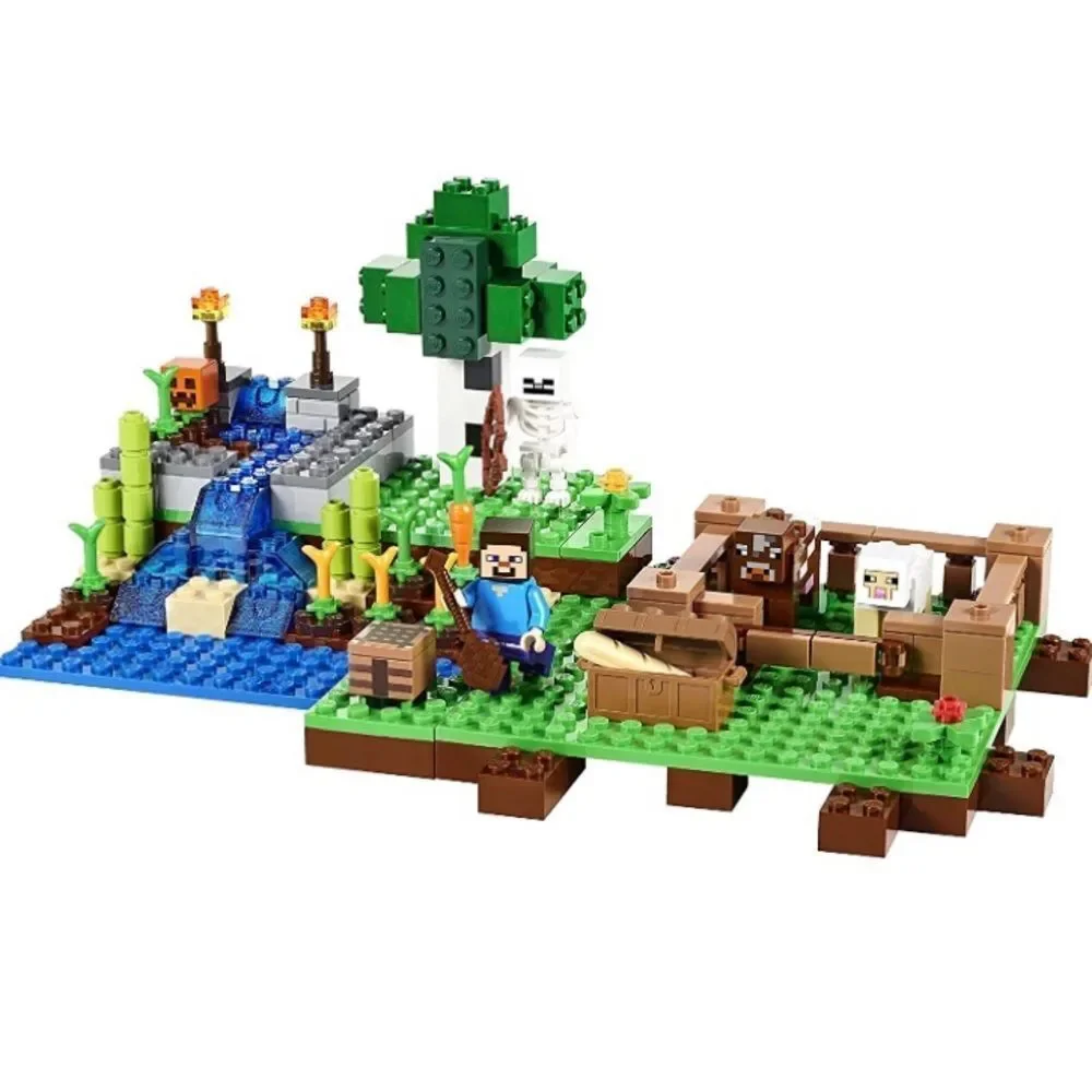 New Legos 21114 Minecraft The Farm Steve Skeleton Cow Sheep Minifigures Retired